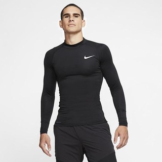 Top Nike Pro Maneca Lunga Barbati Negrii Albi | PLXD-84175